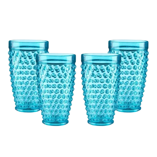 Image of Pier 1 Blue Acrylic Tumbler 18 oz Highball Drinking Glasses (Set of 4)