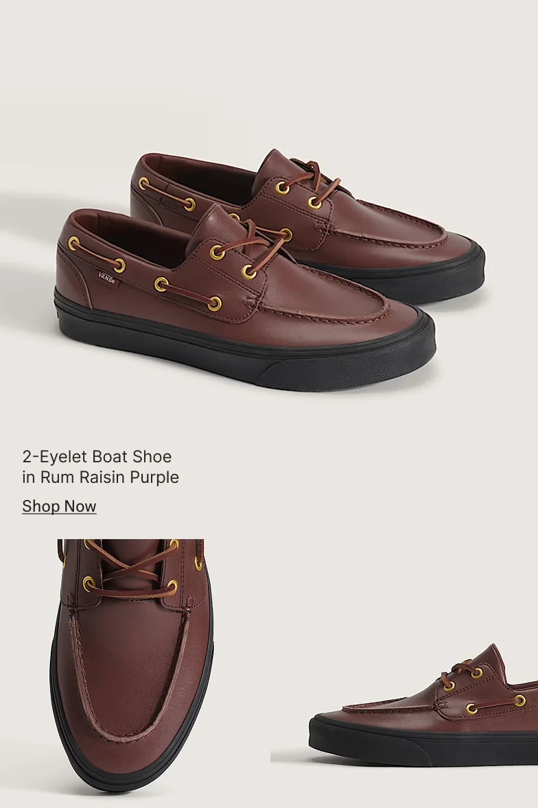 Rum Raisin Purple 2-Eyelet Boat Shoe