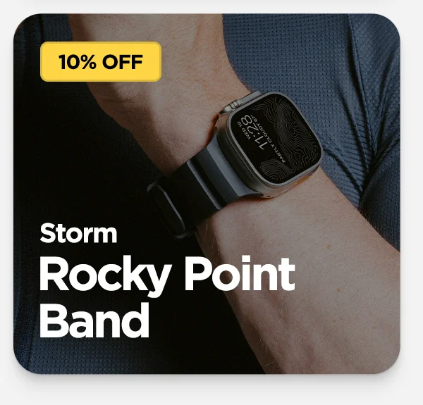 Storm Rocky Point Band with Natural Hardware on Apple Watch Ultra Natural. 10% off