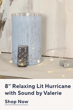 8 Inch Illuminated Falling Rain Hurricane w/Sound by Valerie