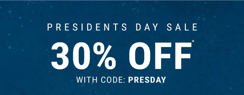 Presidents Day Sale 30% Off* With Code: discount code