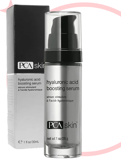 PCA Skin® Hyaluronic Acid Boosting Serum Helps amplify the skin’s hyaluronic acid levels by 50% within 24 hours, delivering instant and long-term hydration.*