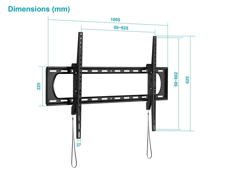 Heavy-Duty Tilt TV Wall Mount, Extra Wide For 60" To 120" TVs up to 264lbs