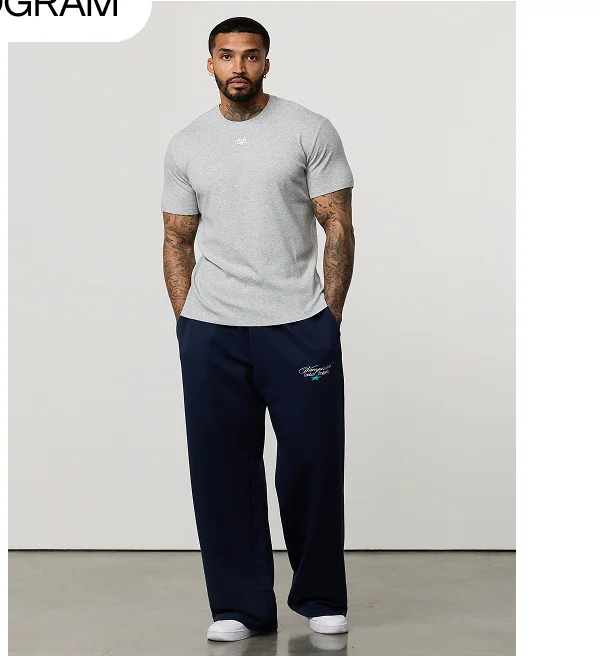 MONOGRAM RIB GREY MARL SLIM FIT T SHIRT