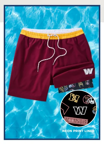 NFL Lined Classic Swim Trunk: The Commanders 5.5"