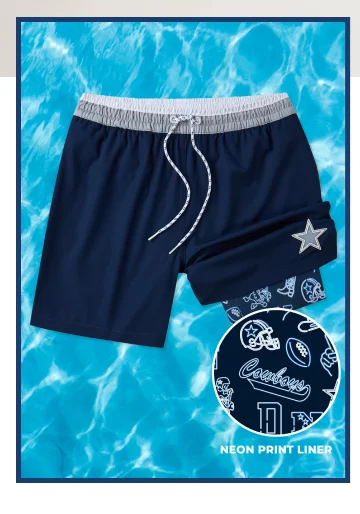 NFL Lined Classic Swim Trunk: The Cowboys 5.5"