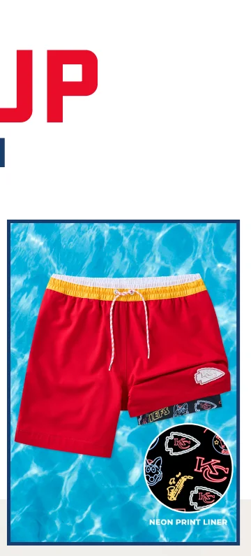 NFL Lined Classic Swim Trunk: The Chiefs 5.5"