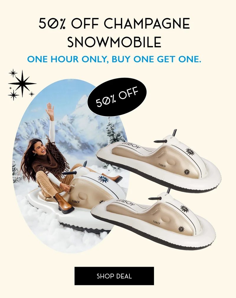 50% Off Champagne Snowmobile | One Hour Only, Buy One Get One | SHOP DEAL