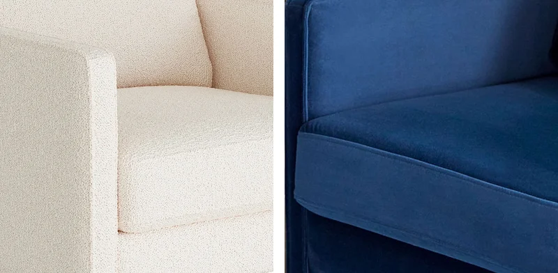 This idiosyncratic lounger features delightful details like knife-edge cushions and piping, and its high back/low arms combo forms an iconic silhouette.