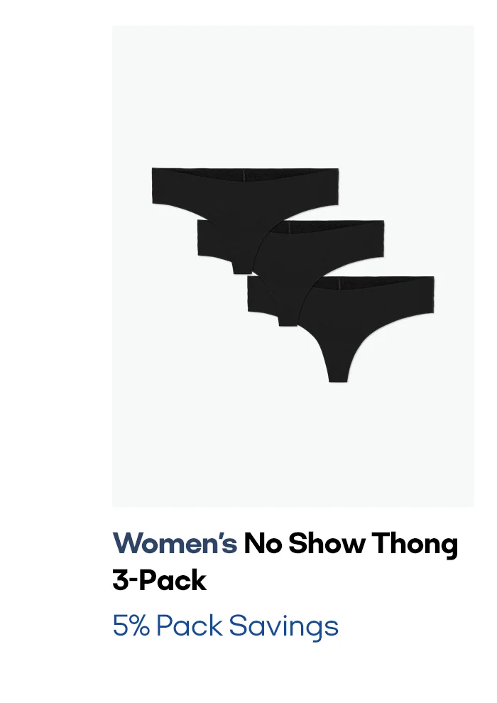 Women's No Show Thong 3-Pack