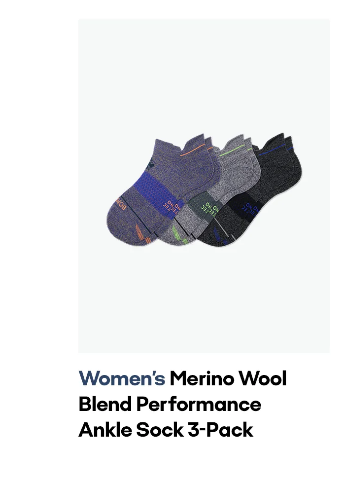 Women's Merino Wool Blend Performance Ankle Sock 3-Pack