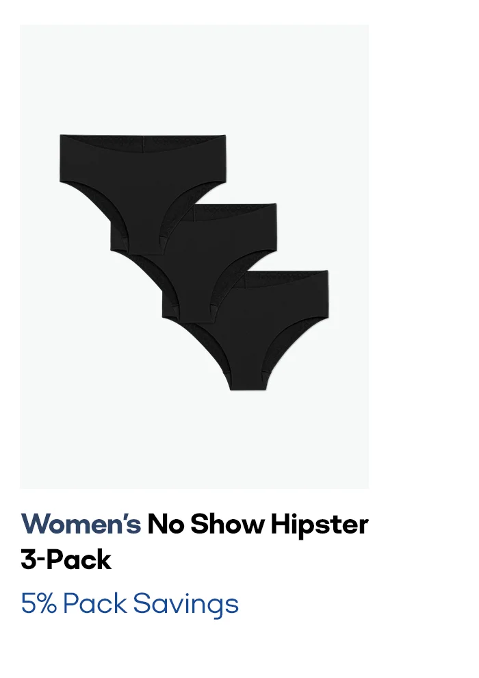 Women's No Show Hipster 3-Pack