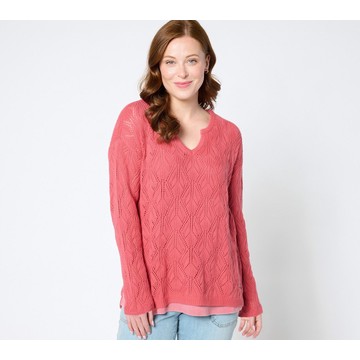 Peace Love World Boheme Open-Stitch Novelty Sweater