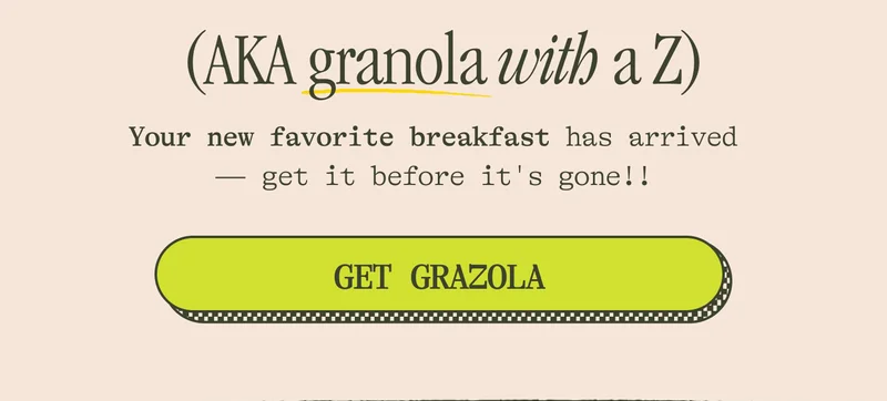 (AKA GRANOLA WITH A Z) Your new favorite breakfast has arrived -- get it before it's gone!! GET GRAZOLA