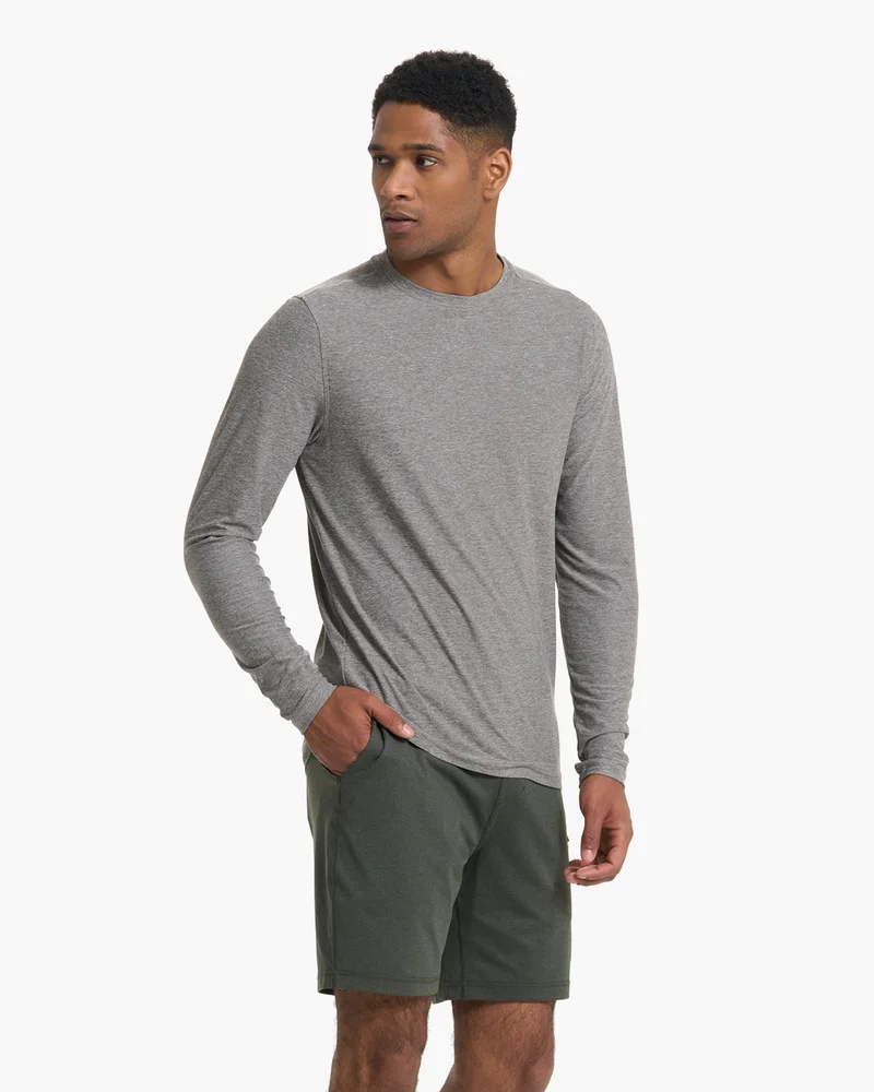 Image of Vuori Long-Sleeve Strato Tech Tee | Heather Grey | Large