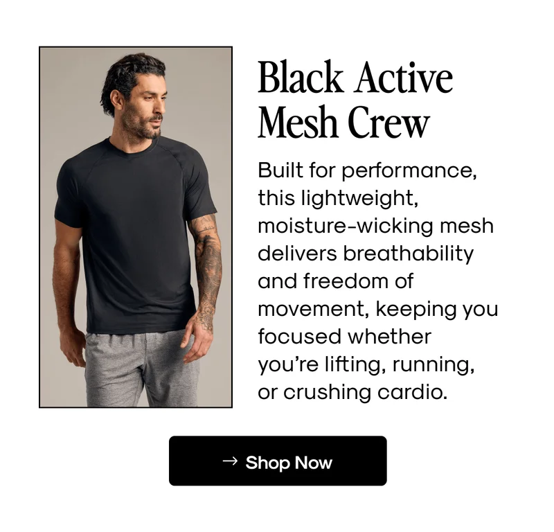 Black Active Mesh Crew