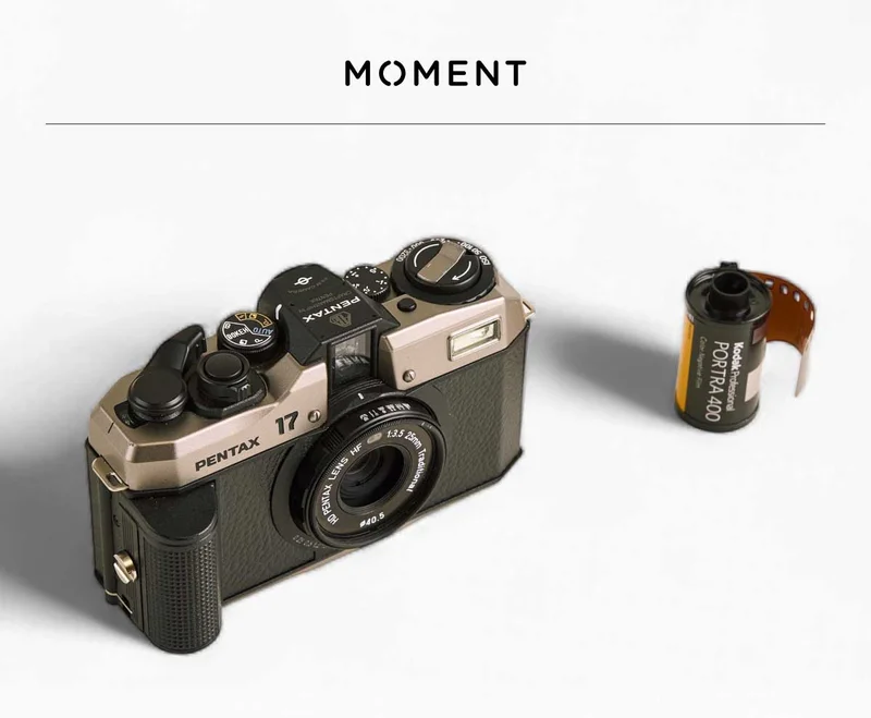 Image of a camera and film.