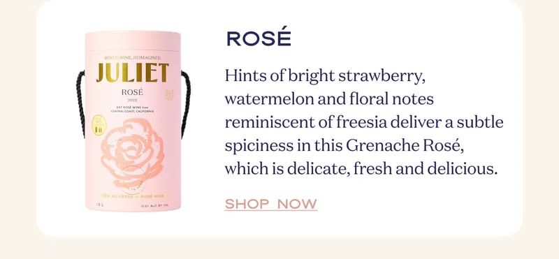 Rosé | Hints of bright strawberry, watermelon and floral notes reminiscent of freesia deliver a subtle spiciness in this Grenache Rosé, which is delicate, fresh and delicious. | Shop now
