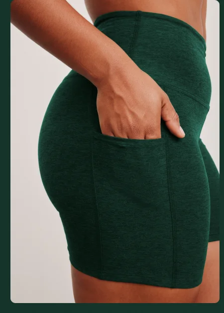Spacedye Keep Pace 5" Pocket Short in Dark Spruce Green Heather
