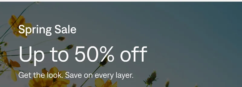 Spring Sale: Up to 50% off. Shop women