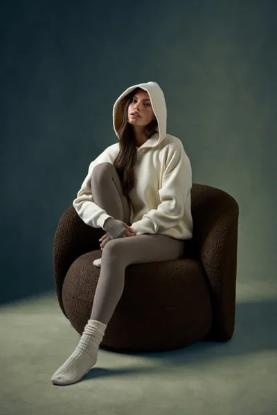 Image of Soft Knit Oversized Hoodie Cream