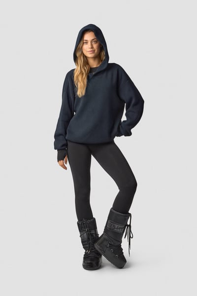 Image of Soft Knit Oversized Hoodie Navy