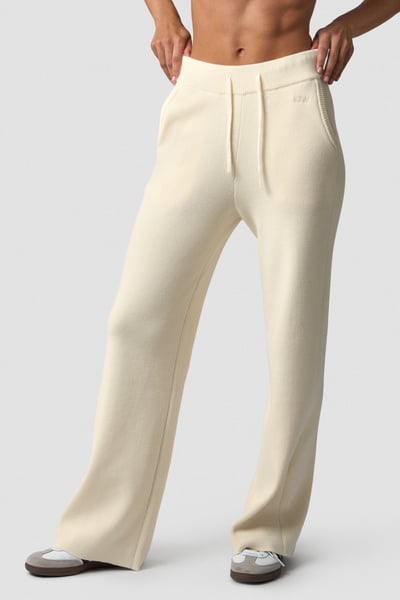 Image of Soft Knit Oversized Pants Cream