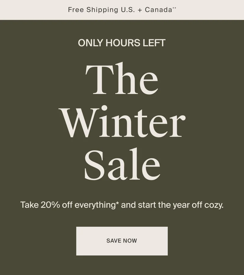 Only Hours Left For The Winter Sale | SAVE NOW