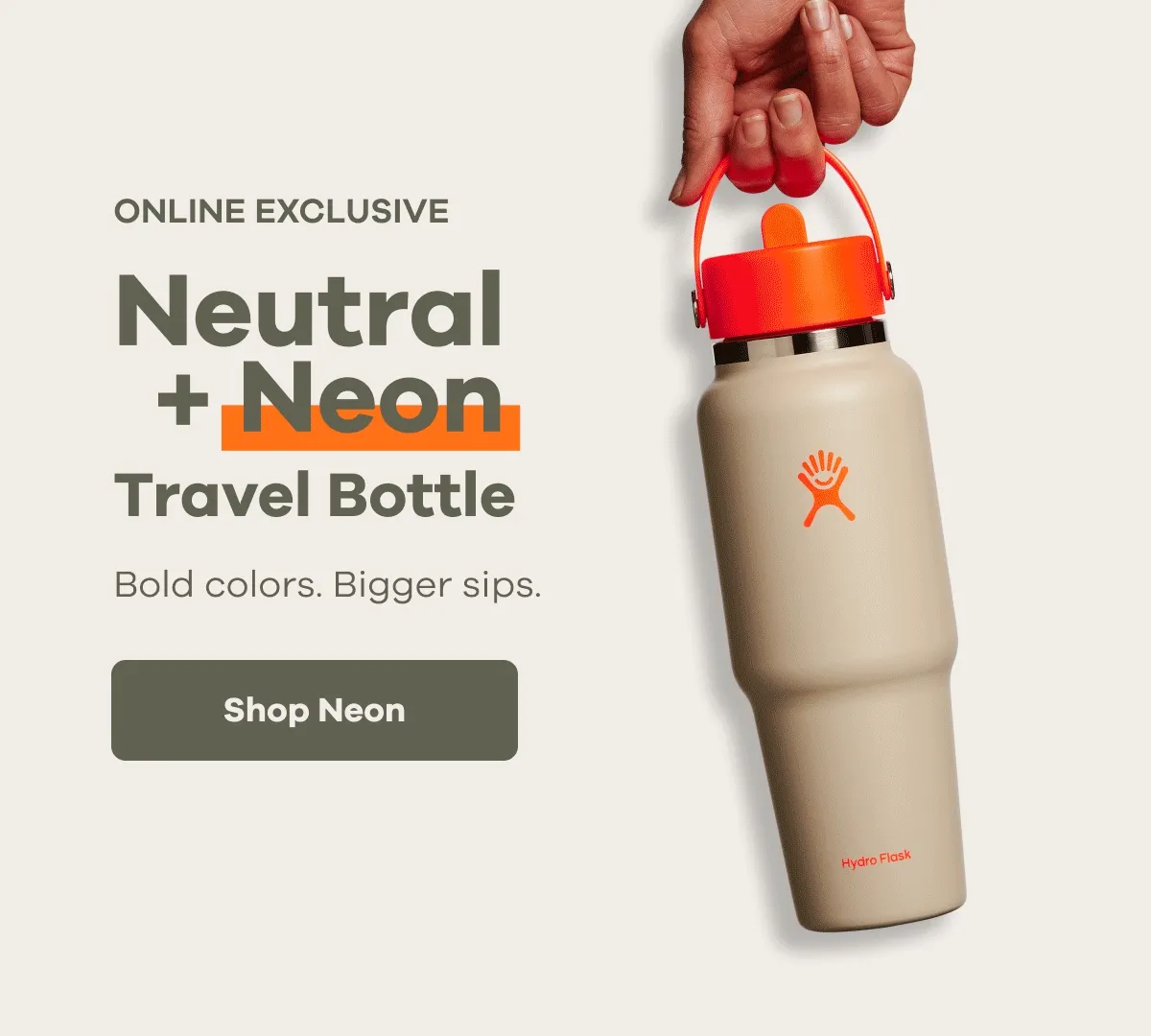 ONLINE EXCLUSIVE. Neutral + Neon Travel Bottle. Bold colors. Bigger sips. | Shop Neon