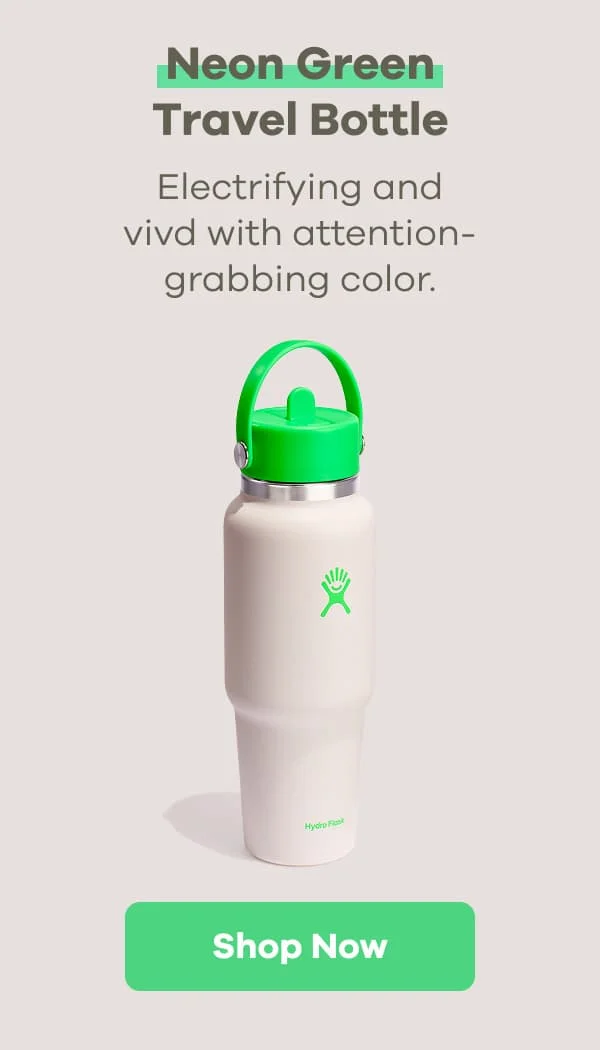 Neon Green Travel Bottle. Electrifying and vivd with attention-grabbing color. | Shop Now