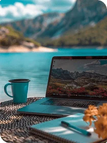 Laptop on desk