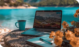 Laptop on desk
