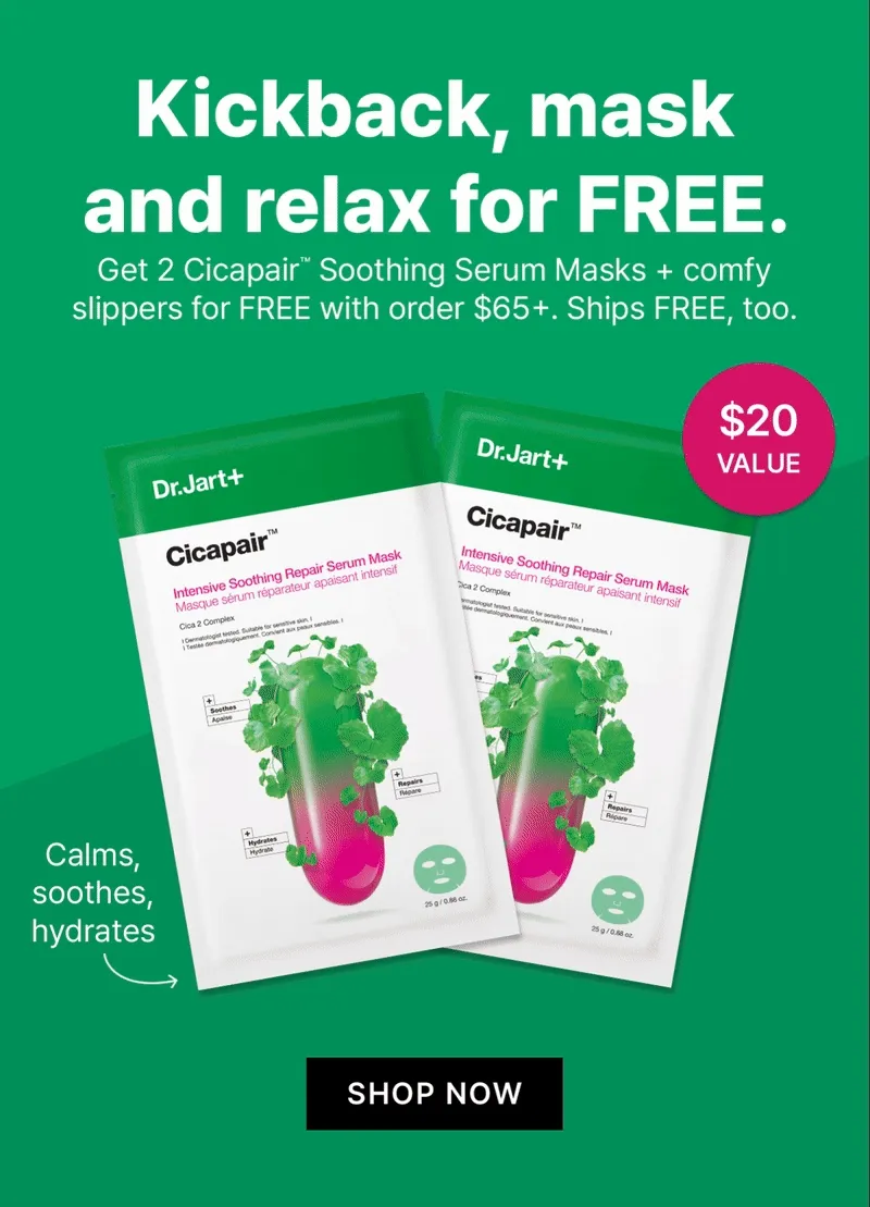 Calling all sensitive skin types. Get 3 free Cicapair full sizes with orders $65+.