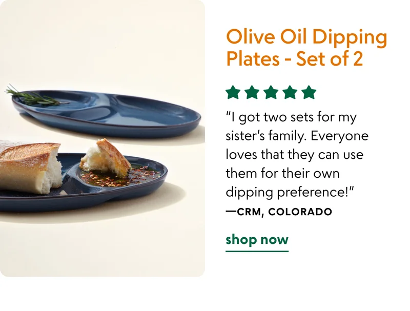 Olive Oil Dipping Plates - Set of 2