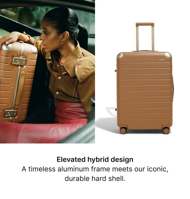 Elevated hybrid design A timeless aluminum frame meets our iconic, durable hard shell.