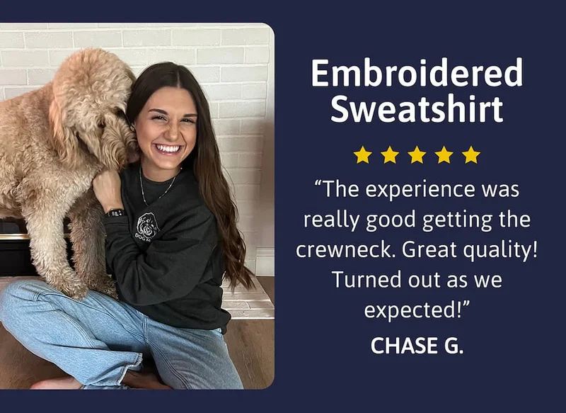 Embroidered Sweatshirt "The experience was really good getting the crewneck. Great quality! Turned out as we expected!" CHASE G.