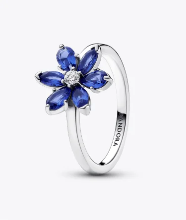 Sparkling Blue Herbarium Cluster Ring