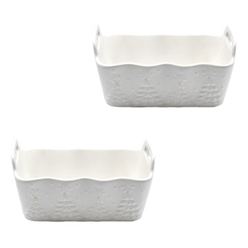 Temp-tations Seasonal Set of (2) Loaf Pans with Upswept Handles