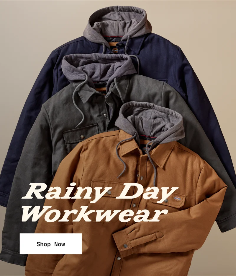 Rainy Day Workwear. Shop Now.