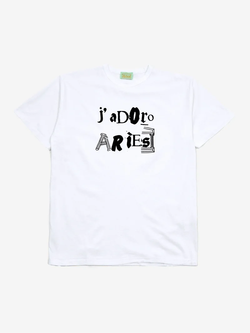 Image of Aries J'Adoro Aries Ransom Short Sleeve T-Shirt - White