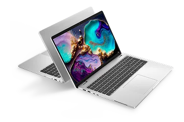 A pair of Dell laptop computers.