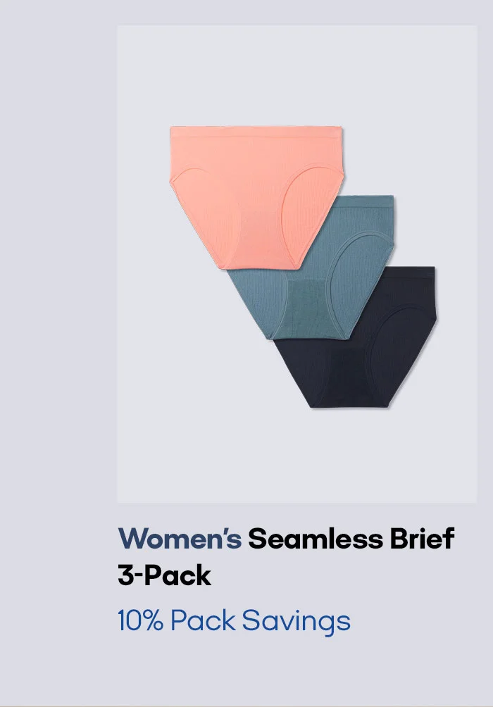 Women's Seamless Brief 3-Pack 10% Pack Savings
