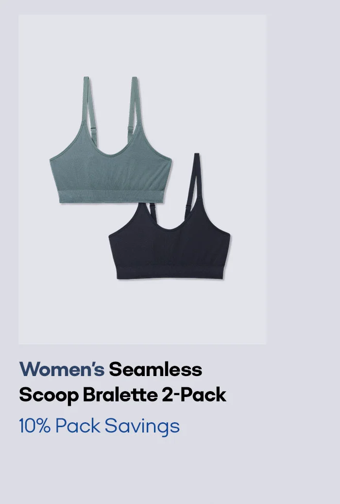 Women's Seamless Scoop Bralette 2-Pack 10% Pack Savings