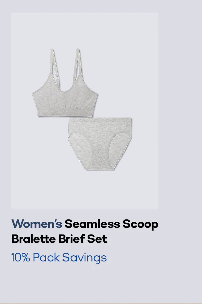 Women's Seamless Scoop Bralette Brief Set 10% Pack Savings