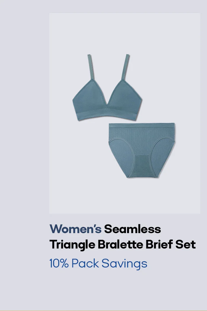 Women's Seamless Triangle Bralette Brief Set 10% Pack Savings