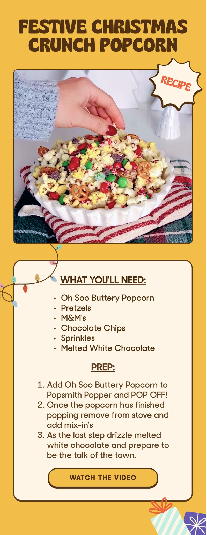 Festive Christmas Crunch Popcorn