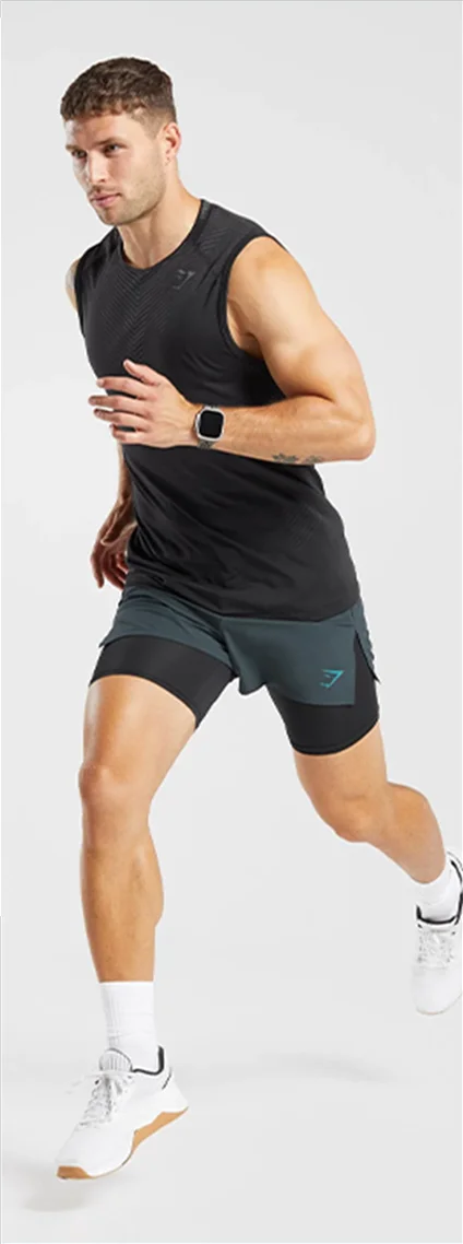 ft APEX RUN 4'' SHORTS in Darkest Teal.