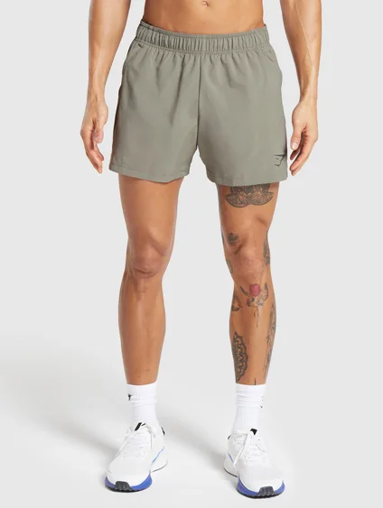 SPORT 5'' SHORTS. Linen brown. Dark Grey.