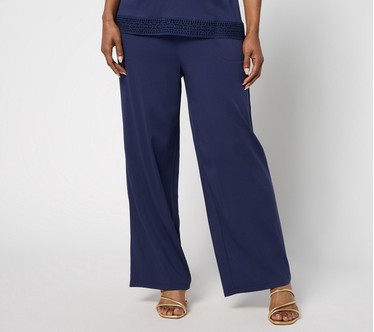Denim & Co. Regular Wide Leg Pull-On Ankle Pant
