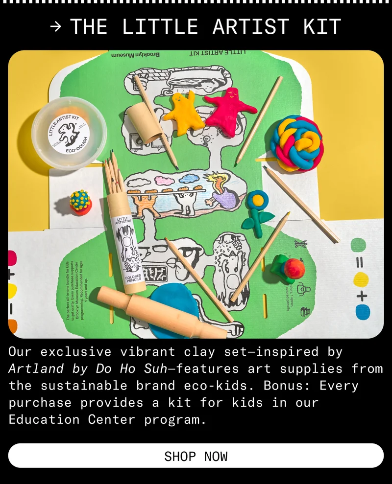 Our exclusive vibrant clay set—inspired by Artland by Do Ho Suh—features art supplies from the sustainable brand eco-kids. Bonus: Every purchase provides a kit for kids in our Education Center program.
